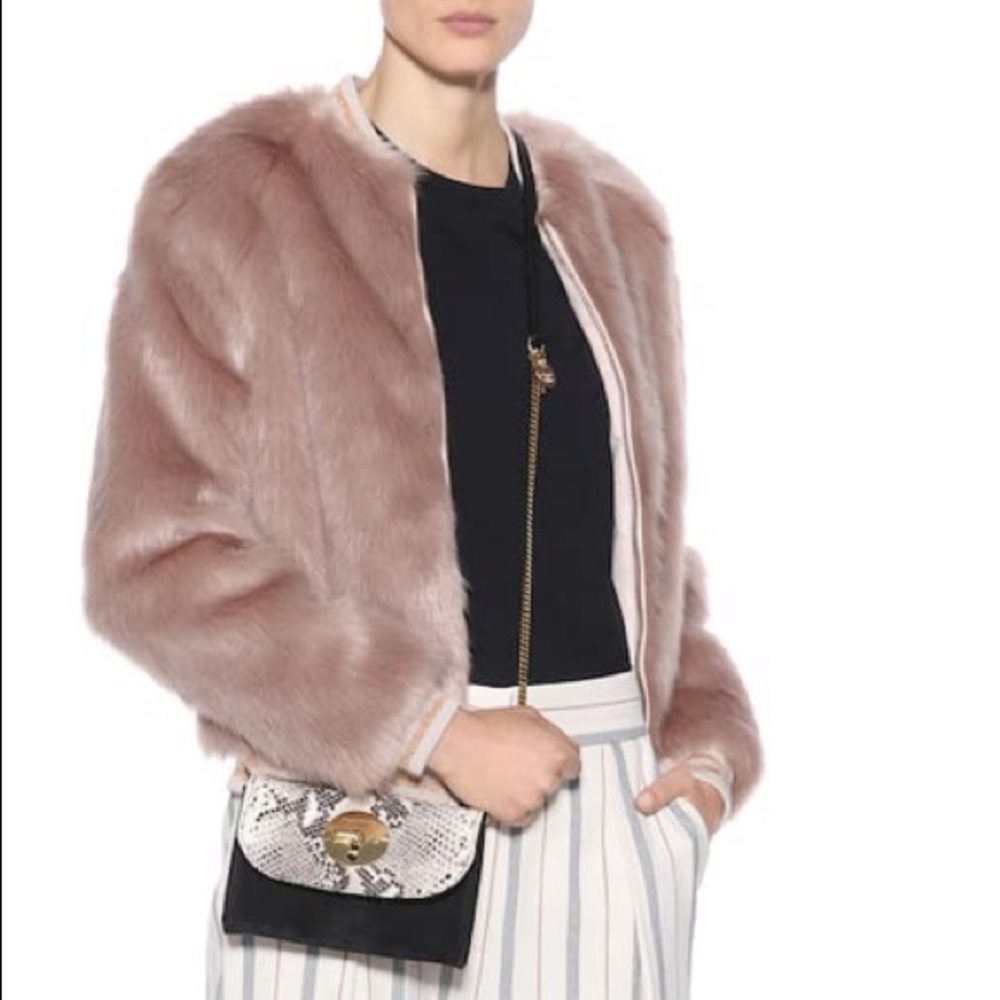 Mother The Letterman Faux Fur Jacket